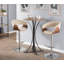 Tabouret de bar réglable pivotant en noyer et crème Betuel de style Mid-Century moderne - ensemble de 2