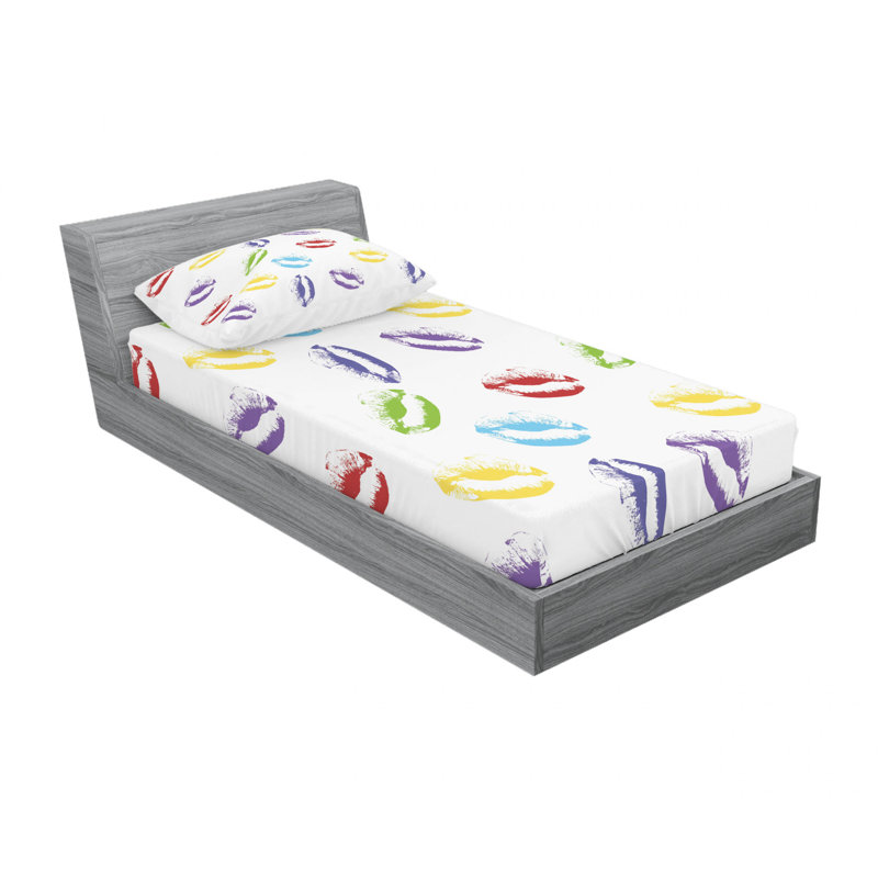 Ensemble de draps géométriques Make Up, Ensemble de draps pour lit simple TG avec drap-hou