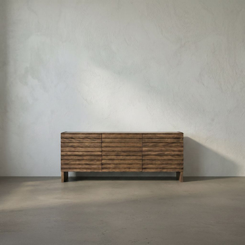 Gauss 72'' W Solid Wood Sideboard, Dark Walnut