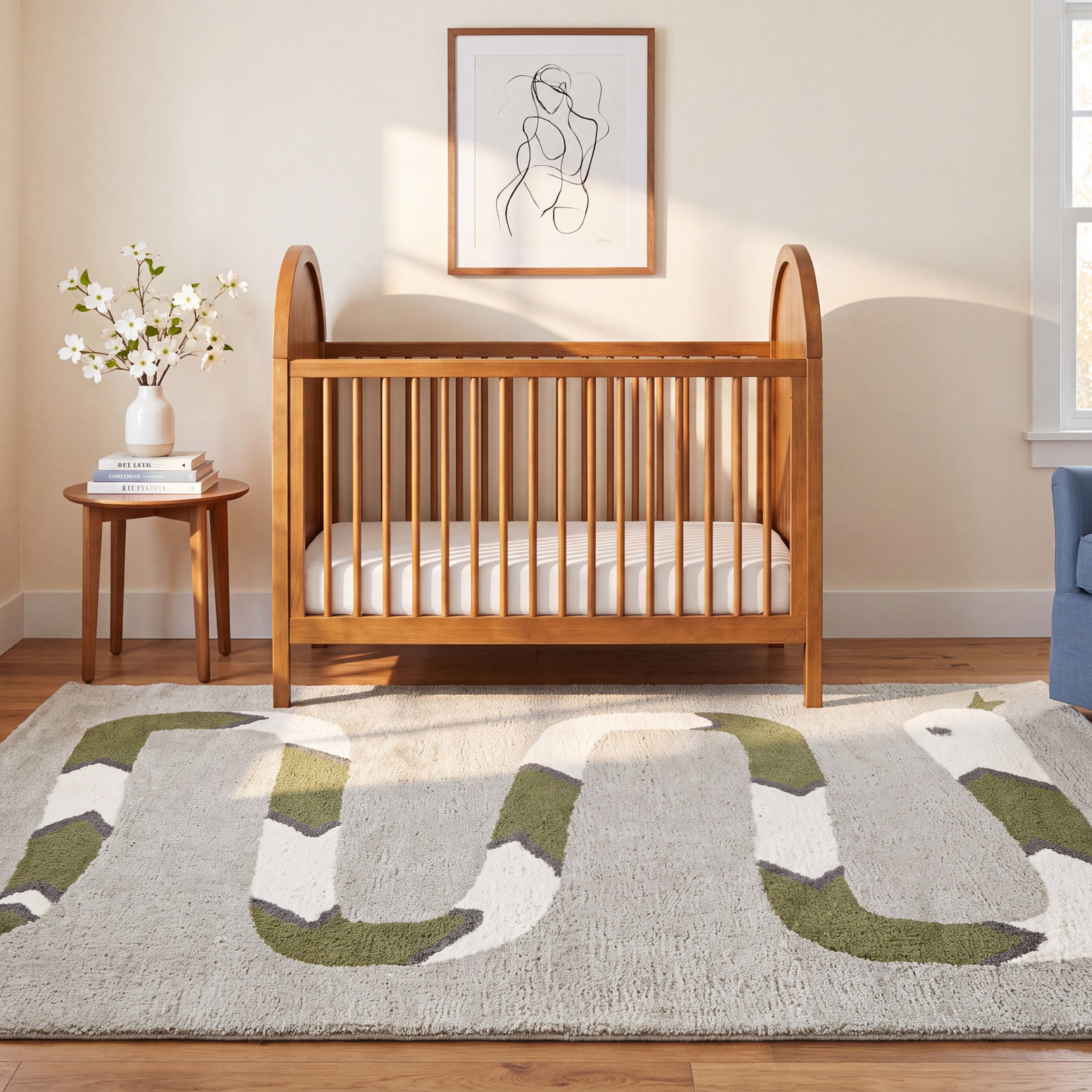Serpieri Area Rug, Rectangle 5'3" x 7'