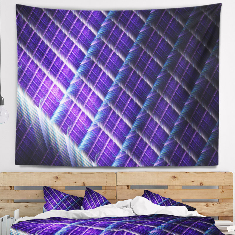 Tapisserie abstraite en métal mauve clair, H 68 po x l 80 po