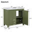 " olive green bathroom vanity | organizer with sink & combo cabinet set | ample storage for bathroom essentials (113 characters)