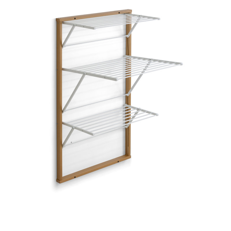 Foldable Wall-Mounted Drying Rack, Cherry