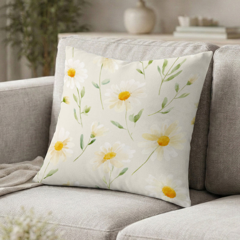 Coussin Floral, H 16 po x l 16 po