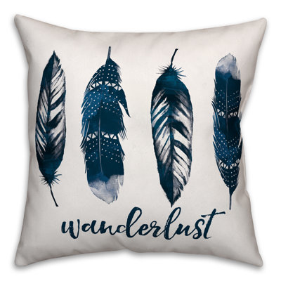  Wanderlust Feathers Throw Pillow