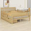 Lit plateforme contemporain en bois avec garde-corps et tiroirs-126553069