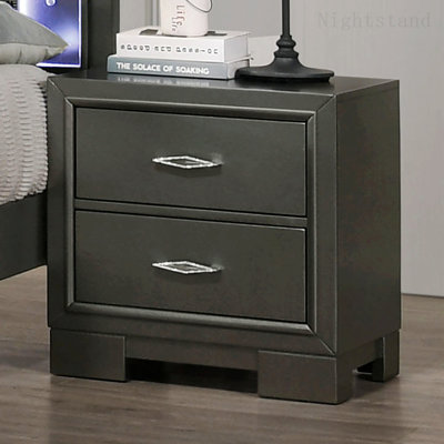 Bedroom Nightstand, Nightstand Bedroom with Acrylic Hardware and 2-Drawers -  Ivy Bronx, A3B678072B6844928D2E769C207CAA75