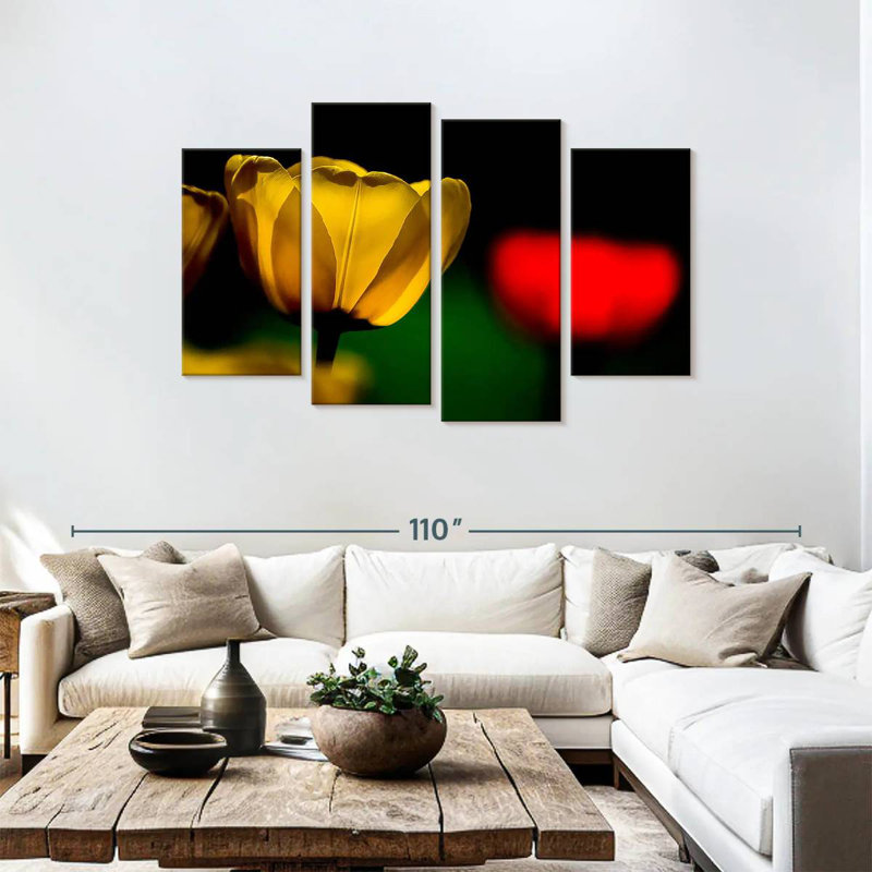 Harnek Blooming Yellow Tulips, 48" H x 75" W