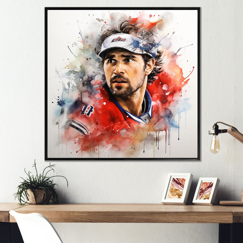 «Hockey Champion Odyssey Portrait I - Sport Hockey», art mural, Cadre flottant noir, H 36 po x l 36 po x P 1,5 po