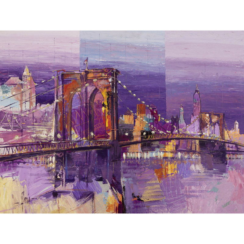 Brooklyn Bridge by Luigi Florio - Wrapped Canvas Painting, 50cm H x 70cm W x 4cm D