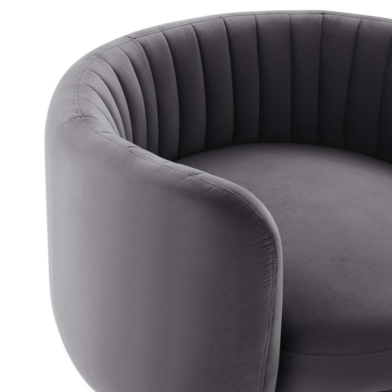 Chaise pivotante en velours performance Embrace, Velours gris