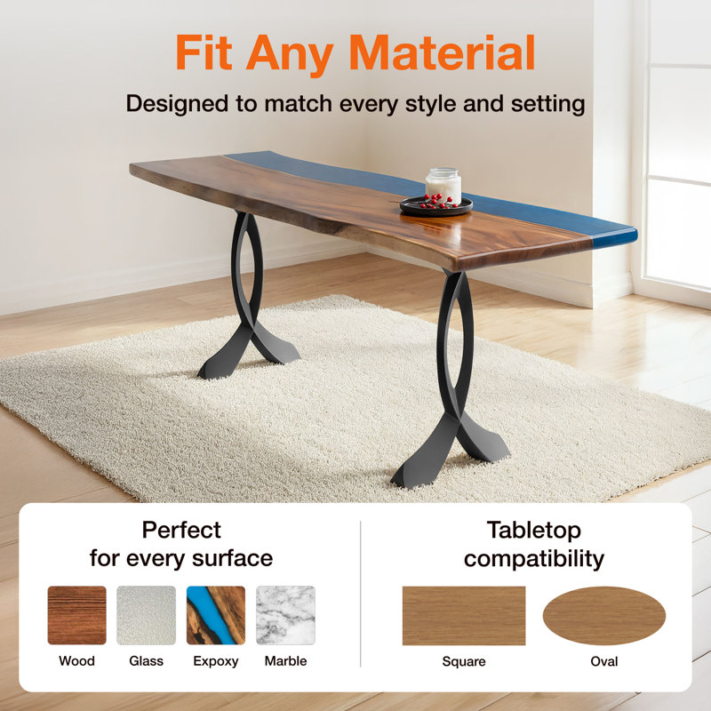 Curva Metal Console Table Legs