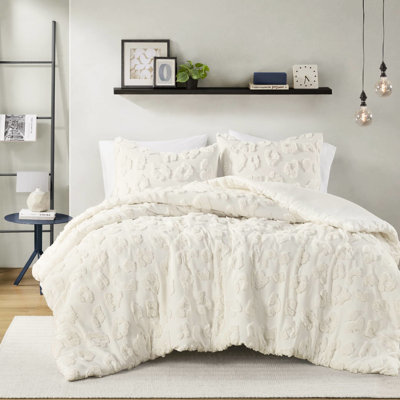 Literie pour lit simple / simple TG - édredon en chenille, rembourrage, envers en microfibre, édredon texturé doux, texturé, fer à repasser suggéré