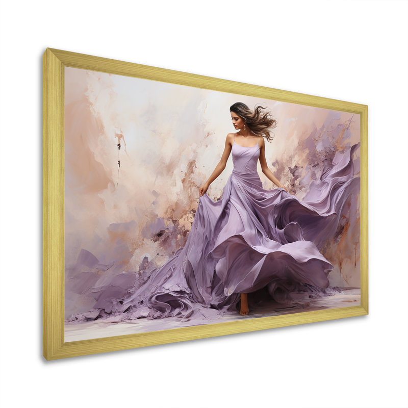 " Ballet Dance In Lilac II ", Gold Single Picture Framed, 44" W x 34" H x 1.5" D