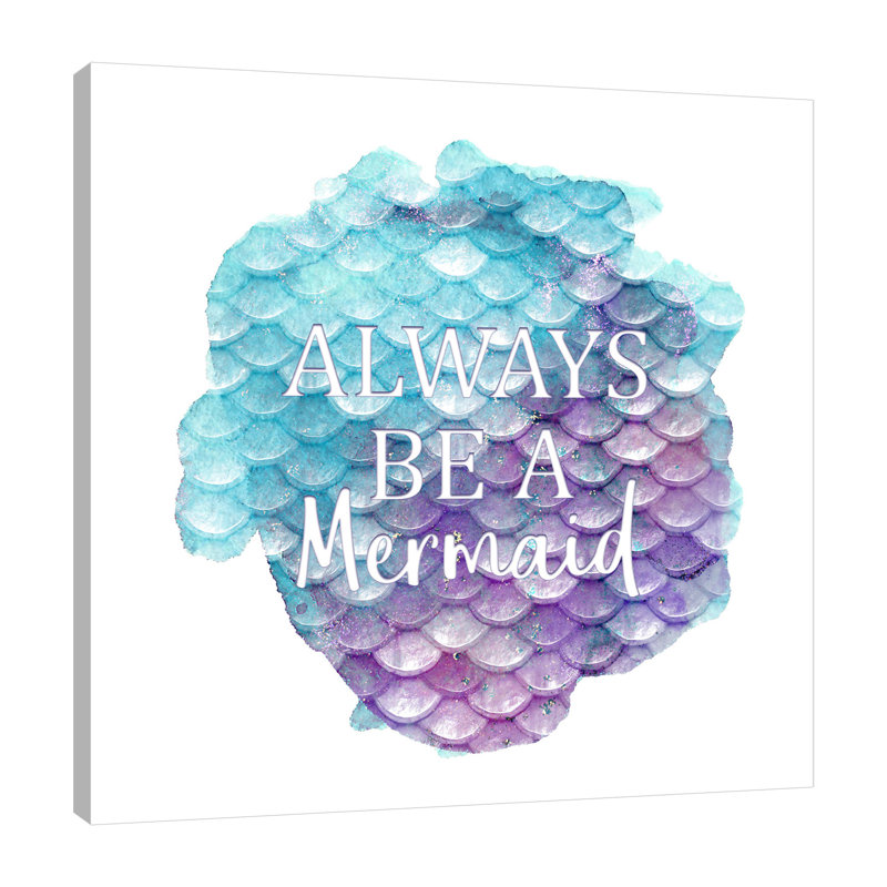 «Little Mermaid 3» par Kimberly Allen, art textuel sur toile tendue, H 18 po x l 18 po x P 1,5 po
