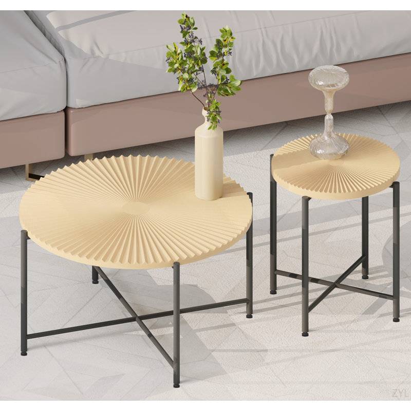 Coffee And End Table Set, Oak Natural Wood/Antique White