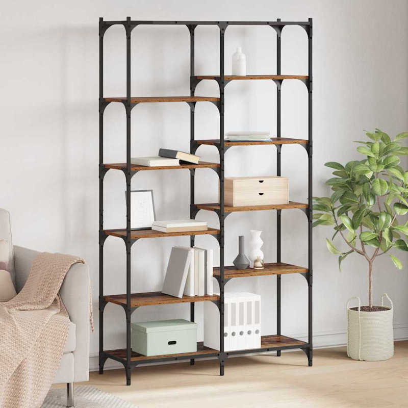 Bookshelf Engineered wood Indoor Freestanding Rectangular Living Room, Old Wood
