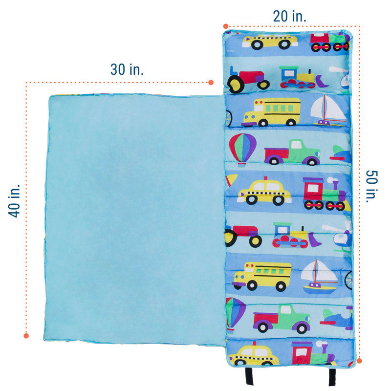 Wildkin Kids Microfiber Nap Mat – Soft  Sleep Mat with Pillow, Ideal for School & Travel - On the Go, On the Go