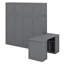 Lit escamotable avec bureau, tablettes de rangement et grandes armoires-579503377