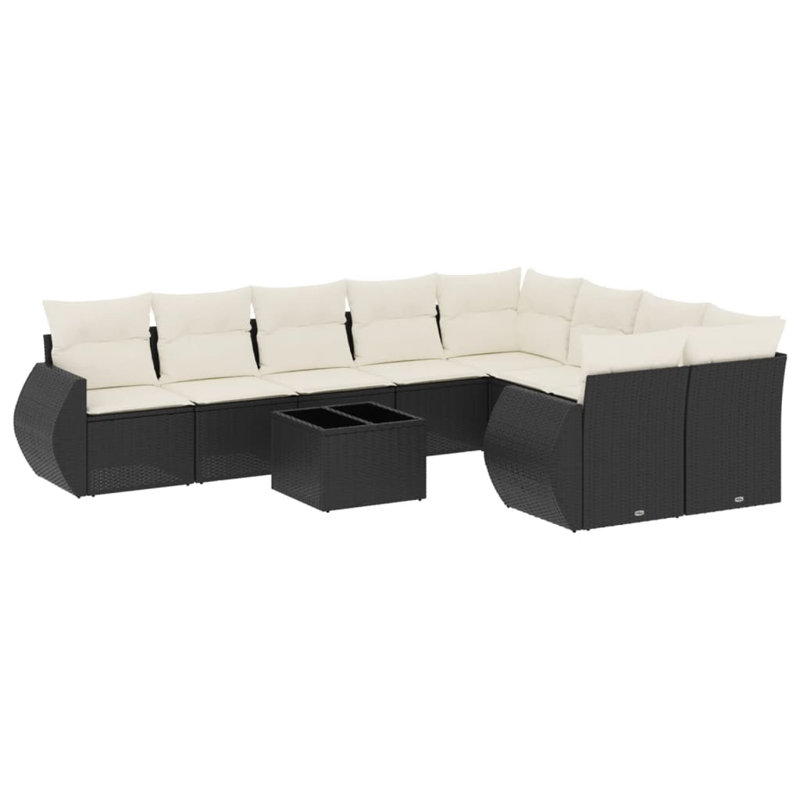 Ensemble de canapé de jardin Vidaxl noir et crème