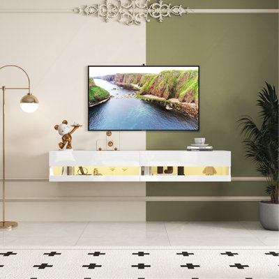 Meuble télé 180 po avec 180 lumières à DEL flottantes et 180