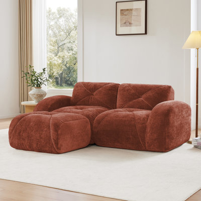 Multifunctional L-shaped Sofas, Velvet Upholstered, Modern Design, Home Use