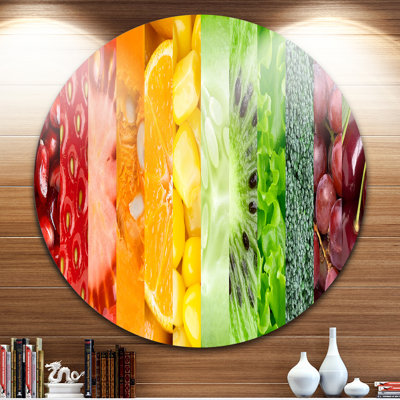 « fruits, baies et vegie collage », impression sur métal