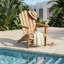 Chaise Adirondack d'extérieur en teck massif pour patio