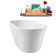 55" Streamline Soaking Glossy White Freestanding Tub and Tray With Internal Drain
