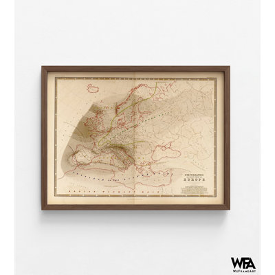 Hyétogramme ou totaux de pluie pour l'Europe par cartes rétro, affiche de pluie Vintahe, impression de carte de l'ancienne Europe, salle de classe de géographie européenne