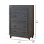 Commode haute Biom, 5 tiroirs, bois franc brun anthracite