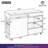  Multi-Functional Storage Island Vanity Console with Glass Display Shelves and Reversible Top, White