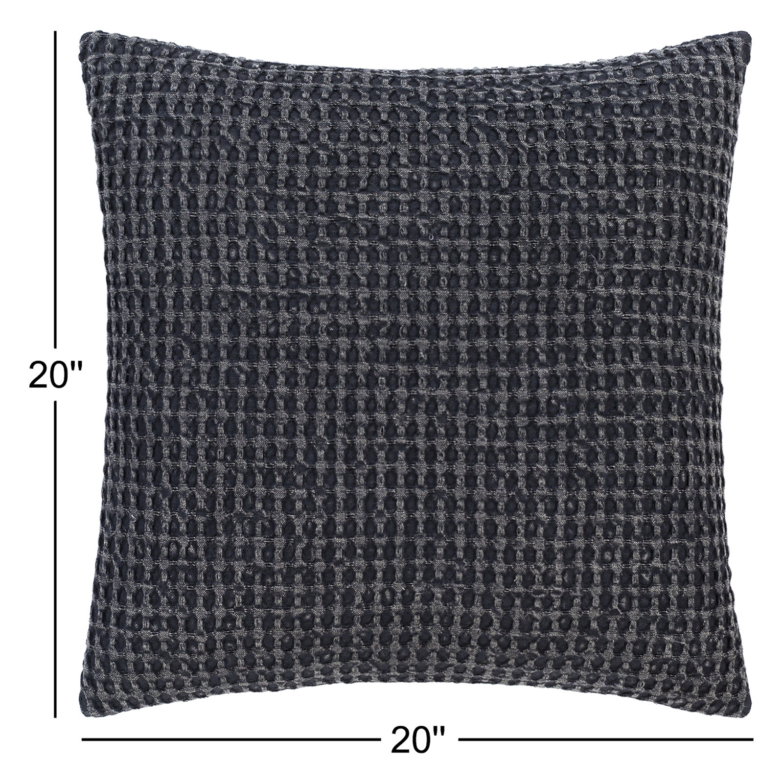 Kappa Cotton Pillow Cover, 20" x 20", Black, No Fill
