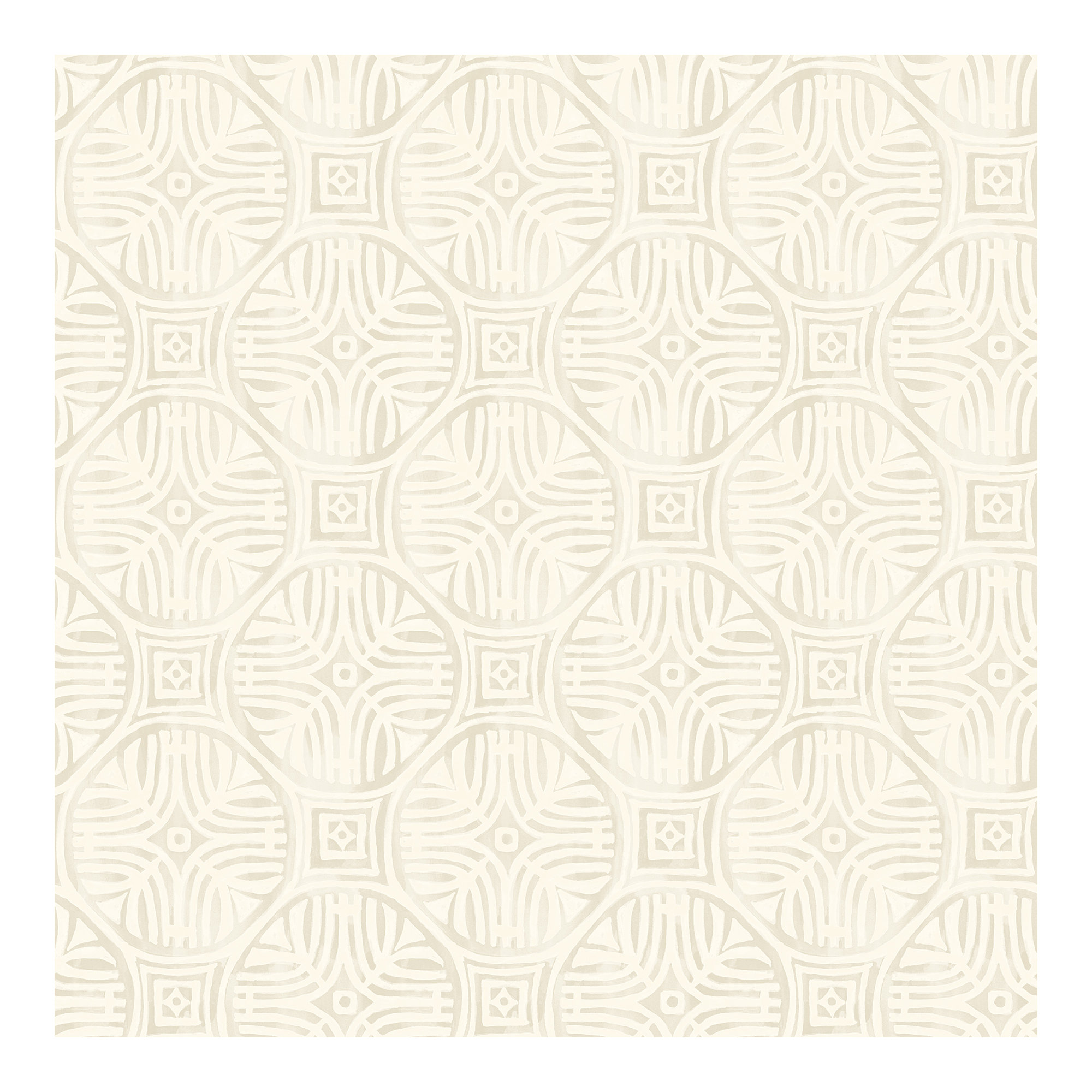 Suniti Prepasted Medallions Wallpaper, Ivory
