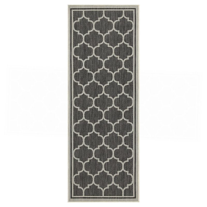 Anthracite Indoor/Outdoor Area Rug, Runner 2'7" x 7'3"
