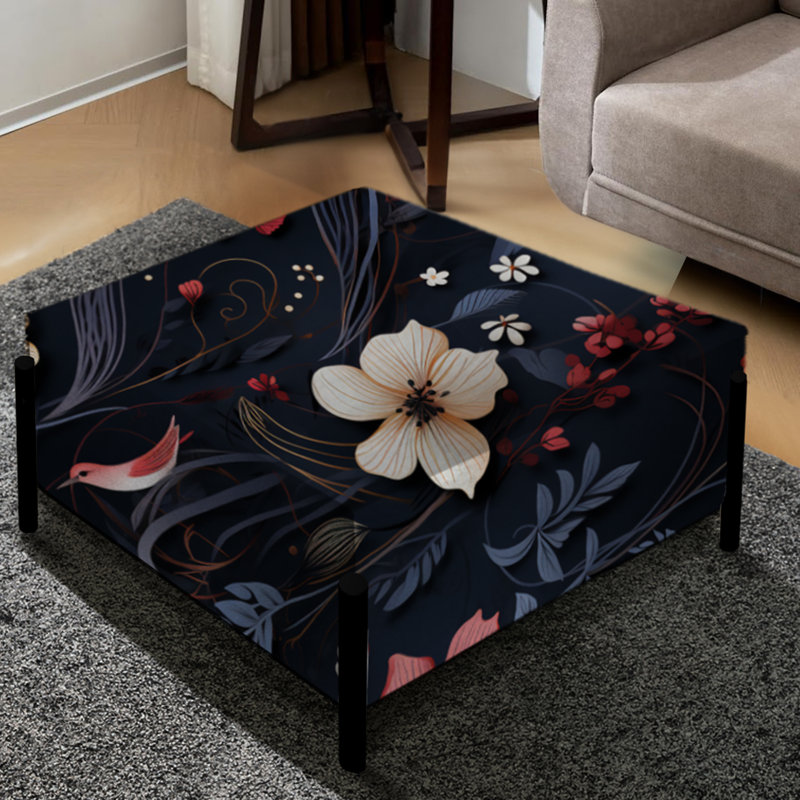 Motif sombre de Melody Moody - grand repose-pieds carré floral
