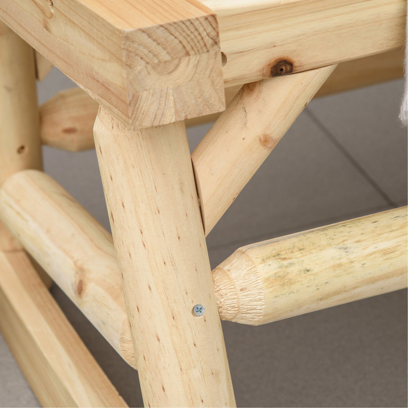 Chaise berçante en bois pour 2 personnes, Naturel