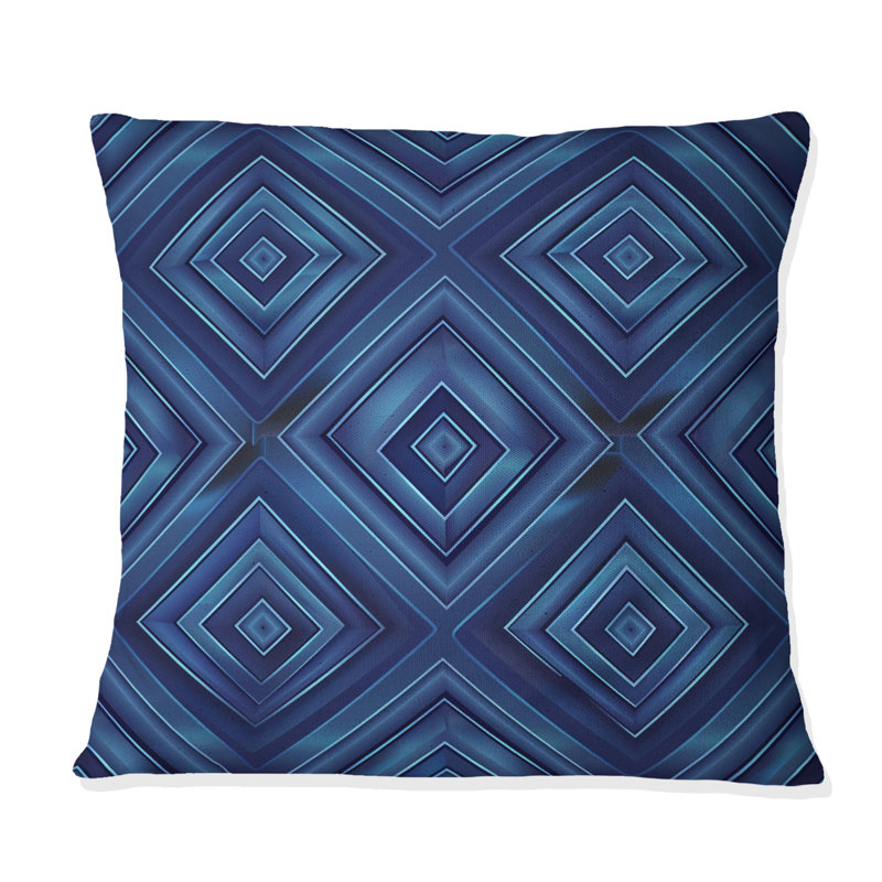 Coussin Blue Modern Maze III - Modern, H 16 po x l 16 po