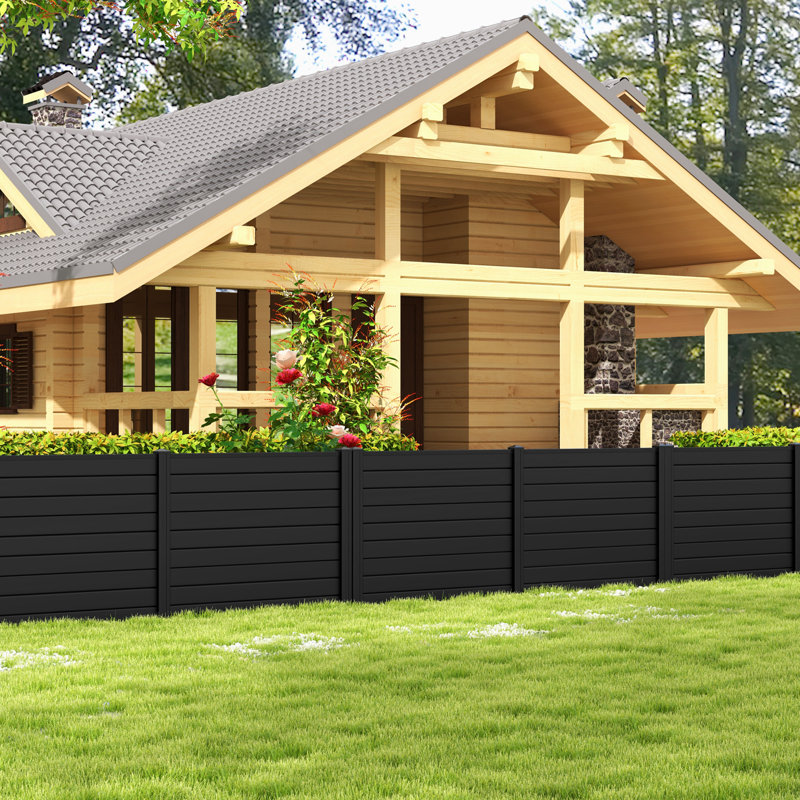2PCS Clôture de poubelle décorative pour climatiseur avec équipement de piscine à piquets, Noir