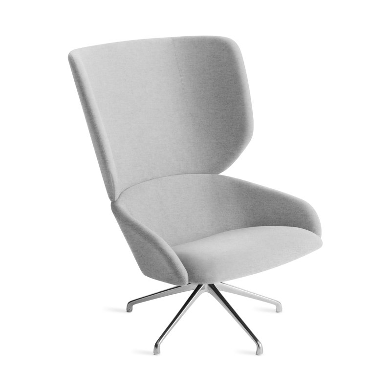 Heads Up Swivel Lounge Chair, Light Gray Wool