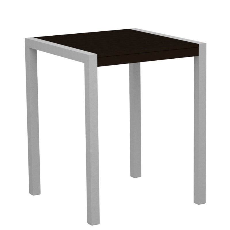 Table de comptoir POLYWOOD MOD, Argent texturé, Acajou, L 35,18 po x P 35,18 po