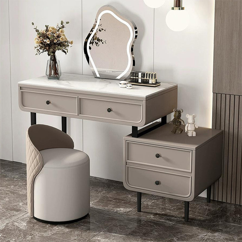 Makeup Vanity with Light mirror,4 drawers,1 chair