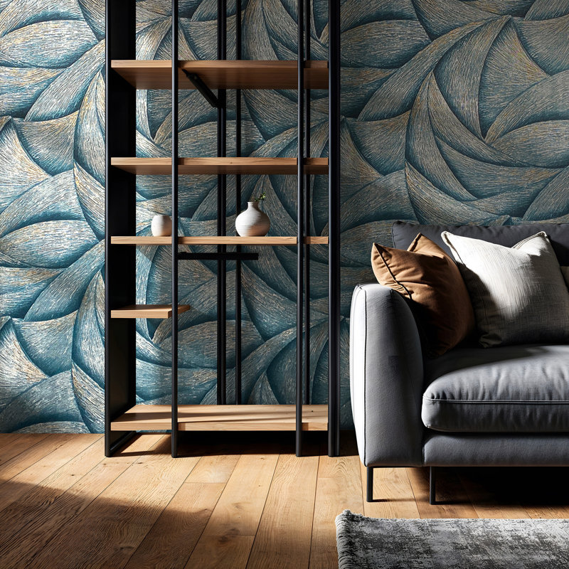 Galerie Odyssey Wave Pattern Wallpaper, Blue