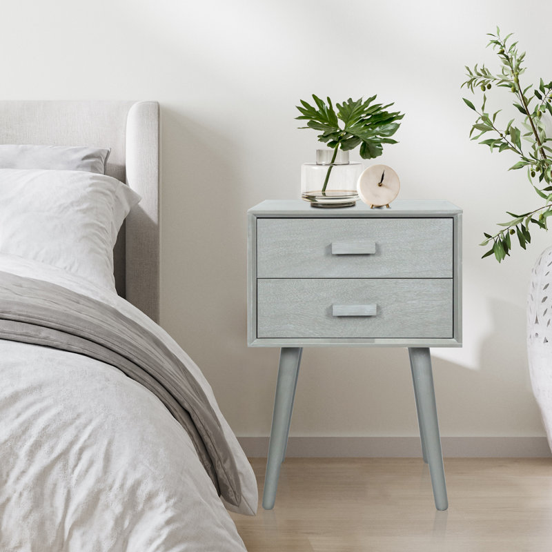 Basharat 15.75'' W Nightstand, Slate Gray