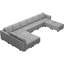 Grand canapé modulaire modulaire en U en mélange de polyester avec rangement 169,4 po Ashbury Ivery-2090691269