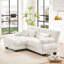 Canapé modulaire Cloud Couch pour le salon, canapé 2 places en chenille avec 2 coussins lombaires et 2 coussins décoratifs, canapé rembourré à large accoudoirs avec repose-pieds convertible, chenille-1373678847