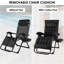 Set Of 2 Sun Loungers, Folding Garden Lounger, Widened With Cushion, Weatherproof, Adjustable Backrest, With Headrest, Drink Holder, Maximum Load 160 Kg, For Garden, Patio, Pool-1353008873