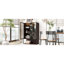 Vitrine lumineuse de 51,2 po de hauteur avec porte en verre trempé, vitrine à DEL à cadre métallique, style minimaliste moderne, pour salon, bureau, bureau