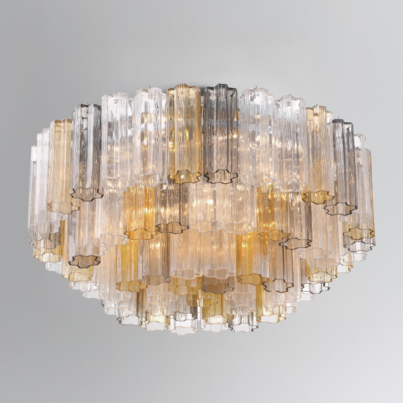 Shaurya 16 Light Aged Brass Flush Mount, Chrome poli / automne