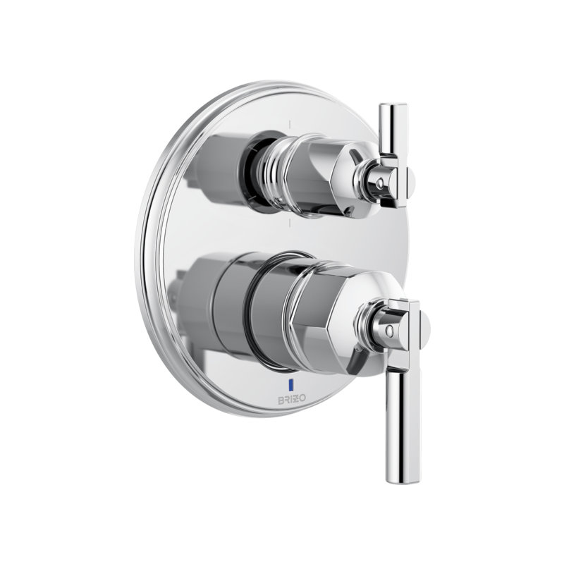 Invari® Pressure Balance Valve With Integrated 6-Function Diverter Trim - Less Handles, Lever, Polished Chrome